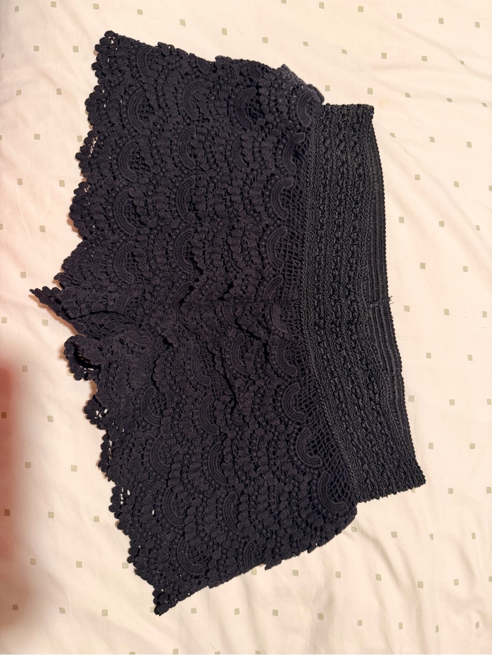 Jolt Black High-Waist Crochet Lace Shorts